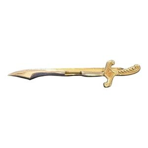 Hickok Vintage Sword Tie Clip Dagger Knife Gold Silver Tone J23